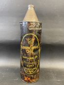 An extremely rare and early Shell-Mex cylindrical oil can advertising Packard motor cars, 14 1/2"
