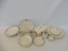 A collection of Duraline Esso branded ceramics including a butter dish, milk jug etc. approx. 18