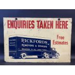 A double sided rectangular hanging tin/alloy Pickford removers & storers advertising sign, with a