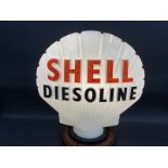 A Shell Diesoline glass petrol pump globe by Hailware, slight fading to the red otherwise excellent.