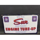 A Sun Electronic Engine Tune Up Equipment rectangular enamel sign, 39 x 22".