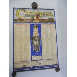 A rare Champion spark plugs garage advertising poster sign, 18 x 26".