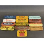 Thirteen puncture repair outfit tins including Chemico, Dunlop and Winso.