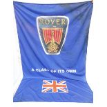 A Rover garage forecourt flag 'in a class of its own', 43 3/4 x 59".