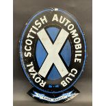 An unusual Royal Scottish Automobile Club aluminium single sided advertising sign, 16 1/2 x 23".