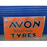 A large Avon British Made Tyres rectangular enamel sign, 60 x 36".