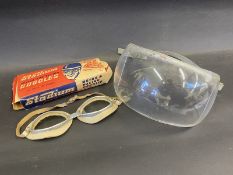 A boxed pair of Stadium 'Motor and Racing Goggles', plus a Stadium full-face visor for an open