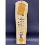 A Shell anti-freeze advertising thermometer sign, 6 x 24".