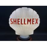 A Shellmex glass petrol pump globe by Webb's Crystal Glass Co. Ltd. damage to neck under the ring,