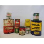 A Morris's of Shrewsbury 7lb grease tin, one other and seven 1lb grease tins including Castrolease