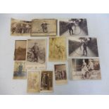 Early Cycling and Bicycles - 12 early photographs including two images of a boneshaker and five of