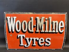 A Wood-Milne Tyres rectangular enamel sign, 36 x 24".