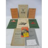 A selection of motoring volumes, including a Dunlop price list, gun tractor maintenance etc.