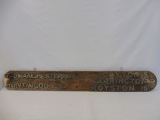 An early wooden road sign, pointing towards Caxton and Huntingdon, 64 x 8".