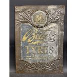 An early Bates Tyres embossed tin advertising sign, 10 x 14".