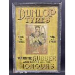 A very rare Dunlop Tyres showcard set within its original mounted Dunlop advertising frame 'King