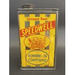 A Speedwell Running-in Compound rectangular tin in very good condition, rarely seen cross-over