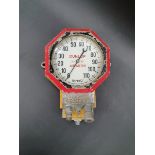 A Dunlop wall mounted air meter for a garage or forecourt tyre inflation, in completely original