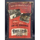 A Phillips Cycle pictorial showcard, 19 1/4 x 26 1/2".