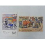 A Pratts Motor Spirit coloured postcard depicting a horse drawn fuel tanker 'Finest in the World,