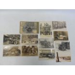 Early Motoring - ten black and white postcards, including several depicting Motor Garages (Star