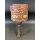 A Havoline Motor Oil funnel.
