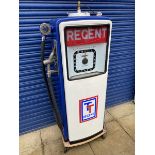 An Avery Hardoll electric petrol pump restored in Regent colours complete with rubber hose and