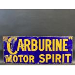 A Carburine Motor Spirit rectangular enamel sign by Bruton of Palmers Green, excellent gloss, 35 x