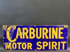 A Carburine Motor Spirit rectangular enamel sign by Bruton of Palmers Green, excellent gloss, 35 x