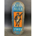 A John Bull Tyres pictorial tin finger plate with accompanying print of John Bull advertising