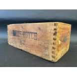 A Rolls-Royce Ltd. Tool Stores wooden box.