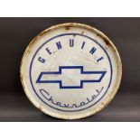 A 1950s/1960s single sided 'Genuine Chevrolet' tin showroom advertising sign, 23" diameter.