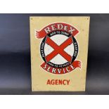 A small Redex Agency aluminium advertising sign dated Oct 1954 to the reverse, 9 x 12".