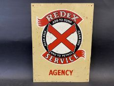 A small Redex Agency aluminium advertising sign dated Oct 1954 to the reverse, 9 x 12".