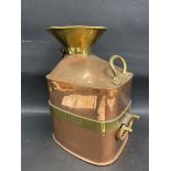 A County Borough of Dudley 'Checkpump' copper and brass bound two gallon petrol measure.