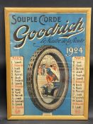 A rare set of seven Goodrich Tyres calendar posters, two for 1920 and five from 1924, excellent