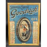 A rare set of seven Goodrich Tyres calendar posters, two for 1920 and five from 1924, excellent