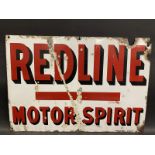 A Redline Motor Spirit rectangular enamel sign of small size by Protector of Eccles, 20 x 14".