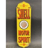 A rare Shell Motor Spirit enamel finger plate in excellent condition, 3 1/4 x 10 3/4".