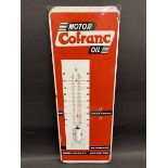 A Cofranc Motor Oil enamel thermometer sign, 9 1/4 x 25".