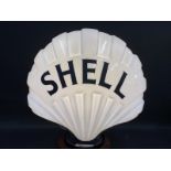A 'Fat' Shell glass petrol pump globe by Webb's Crystal Glass Co. Ltd in good original condition,
