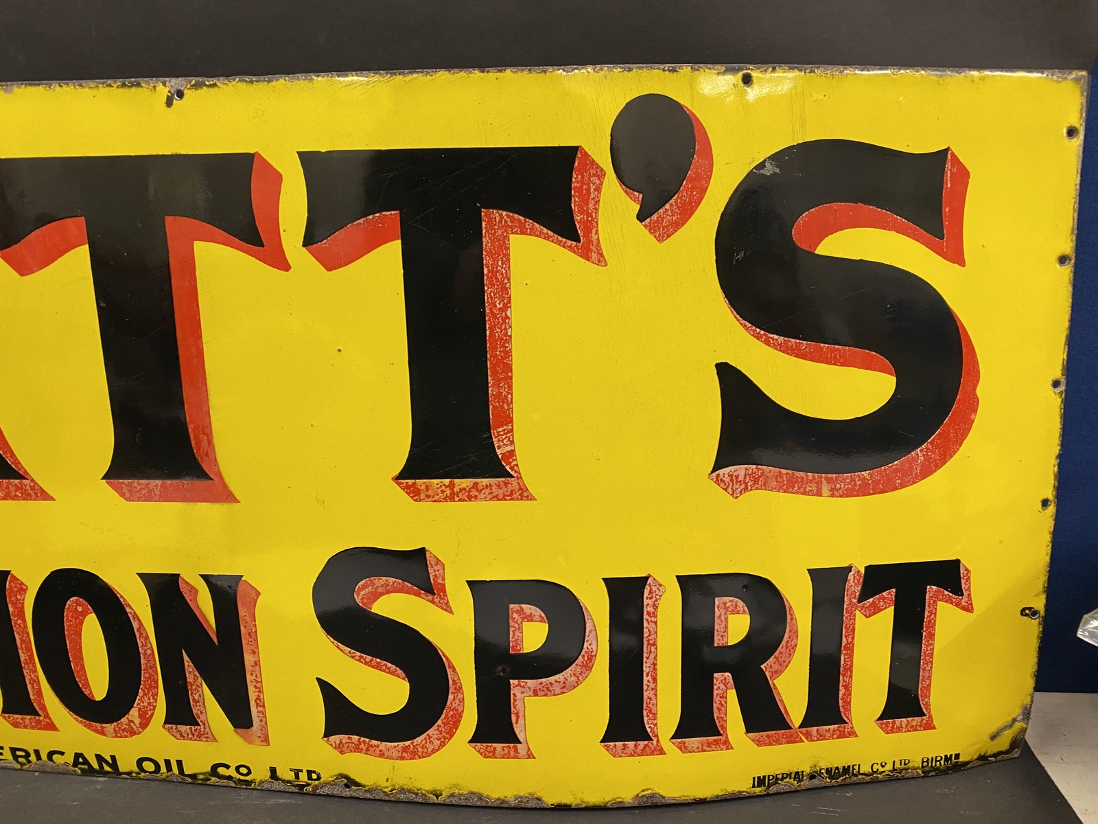 A Pratt's Perfection Spirit rectangular enamel sign by Imperial Enamel, in superb condition, 52 x - Image 4 of 6
