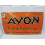 A large Avon Tyres rectangular enamel sign, 60 x 36".