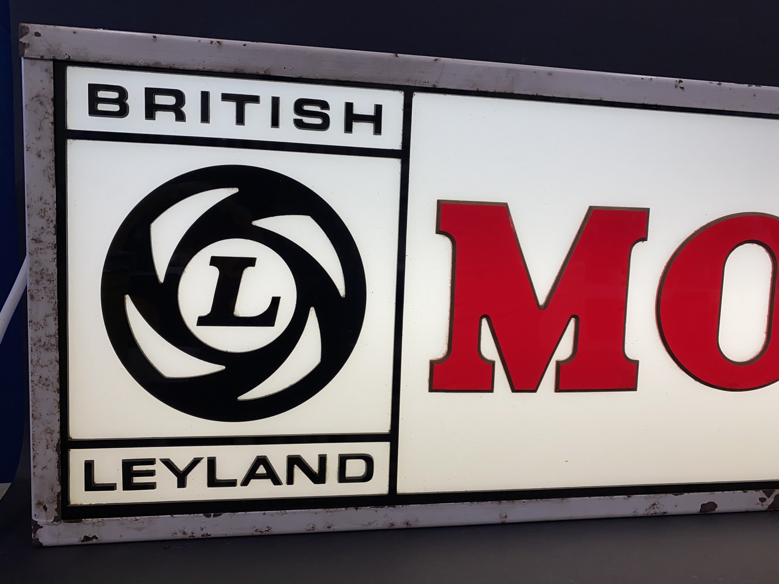 A British Leyland Morris illuminated lightbox, 48" w x 14" h x 5" d. - Image 2 of 4