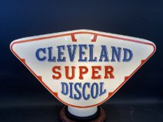 A Cleveland Super Discol glass petrol pump globe by Webb's Crystal Glass Co. Ltd, fully stamped