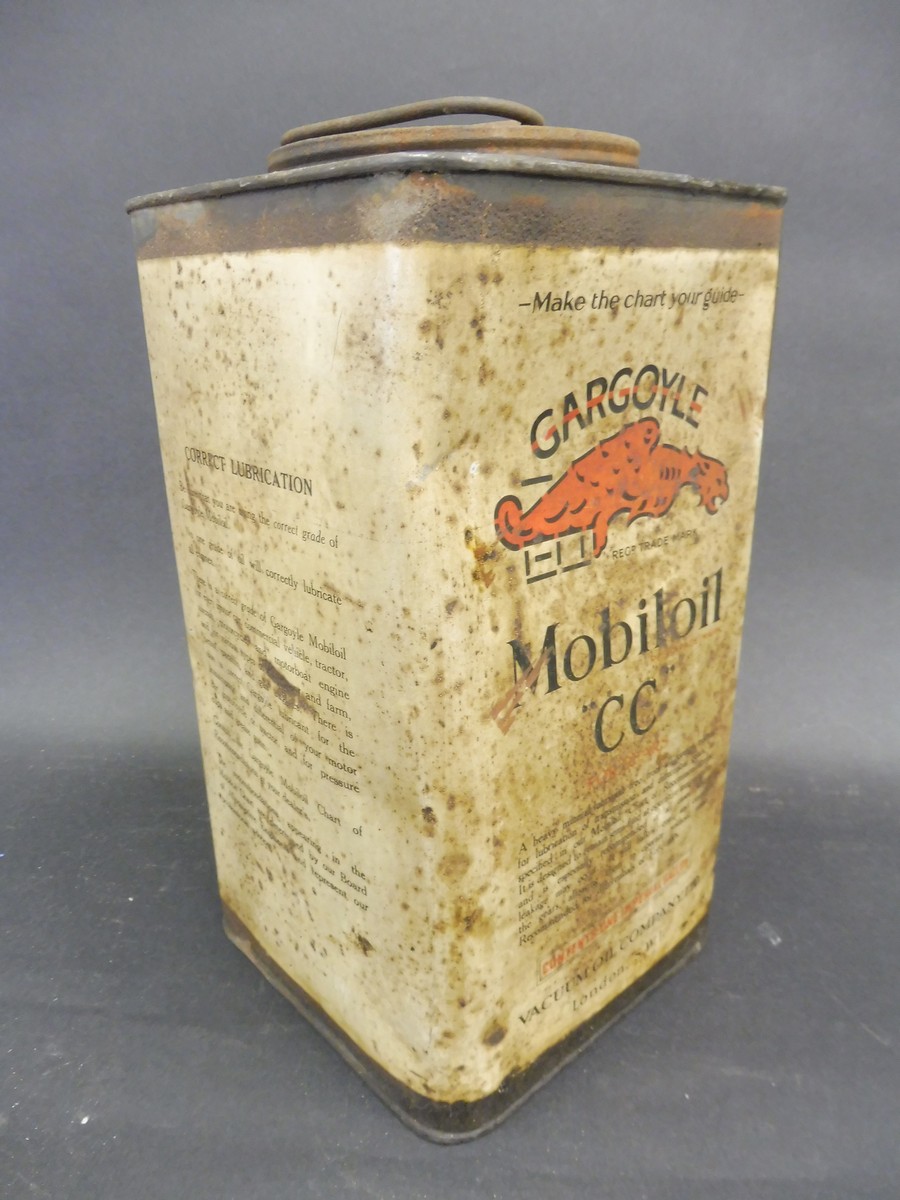 A Mobiloil CC Grade square gallon can. - Image 2 of 2