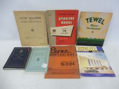 Seven assorted volumes including a Payen gasket catalogue, AA road map of India etc.