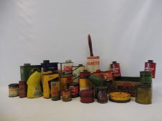 A quantity of assorted oil cans, NBC measure etc.