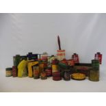 A quantity of assorted oil cans, NBC measure etc.