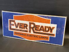 An Ever Ready poster sign advertising 'Portable Electric Lamps', 20 1/2 x 9".